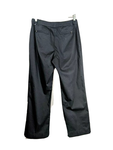 Chicos Womens 8 Pants Black Stretch Cotton Pockets Straight Leg Flat Front Mod - Picture 3 of 12