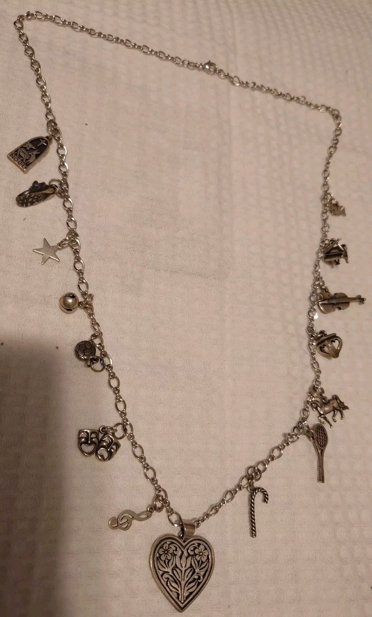 James Avery Sterling Silver Twisted 15 Charm Necklace Retired