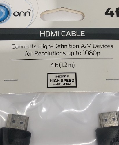 cable hdmi onn connecte des appareils A/V haute définition jusqu'à 1080p 4' noir - Photo 8/8