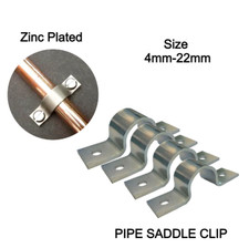 Pipe Tube Saddle Clip Bracket Zinc Plated U Clamp 4mm to 22mm Steel Plumbing