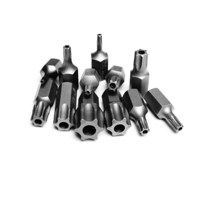 Bit T-Profil Torx mit Bohrung, Antrieb 10 mm (3/8'') Bits 30 mm lang T10 - T70