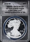 2010-W Proof $1 American Silver Eagle ANACS PR 70 DCAM | First Strike