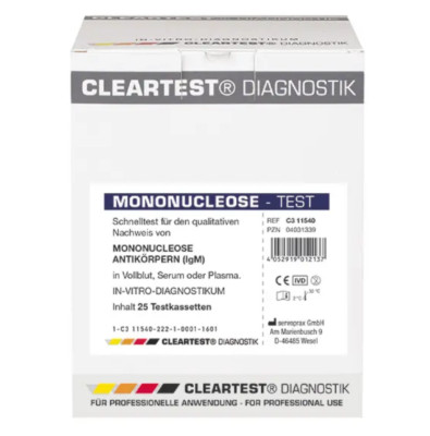 Cleartest Mononucleose Schnelltest EBV Antikörper 10 oder 25 Tests Praxis Labor