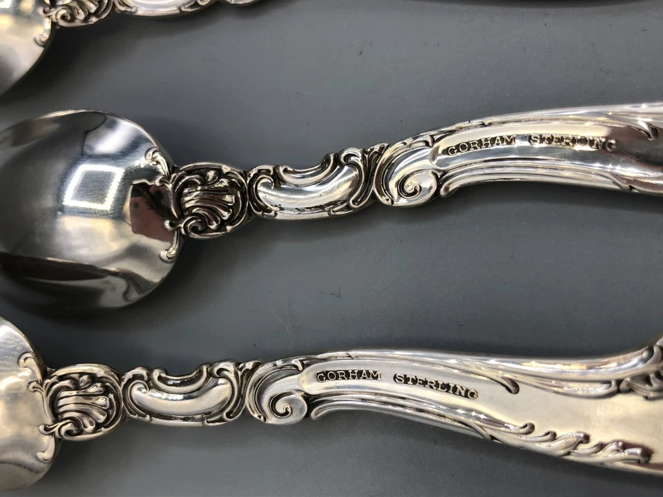 Decor by Gorham grupo de 6 colheres de frutas prata esterlina 5,75" - Imagem 3 de 3