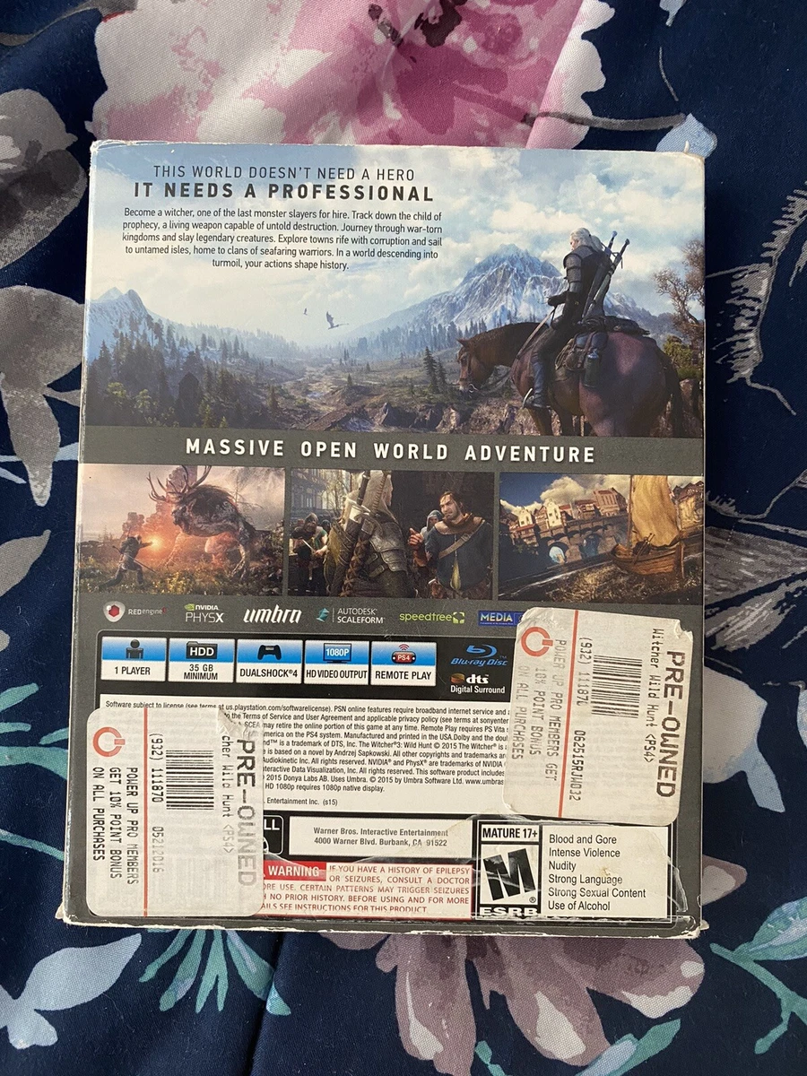 The Witcher III, PS4 - PS4 Pro - PS5