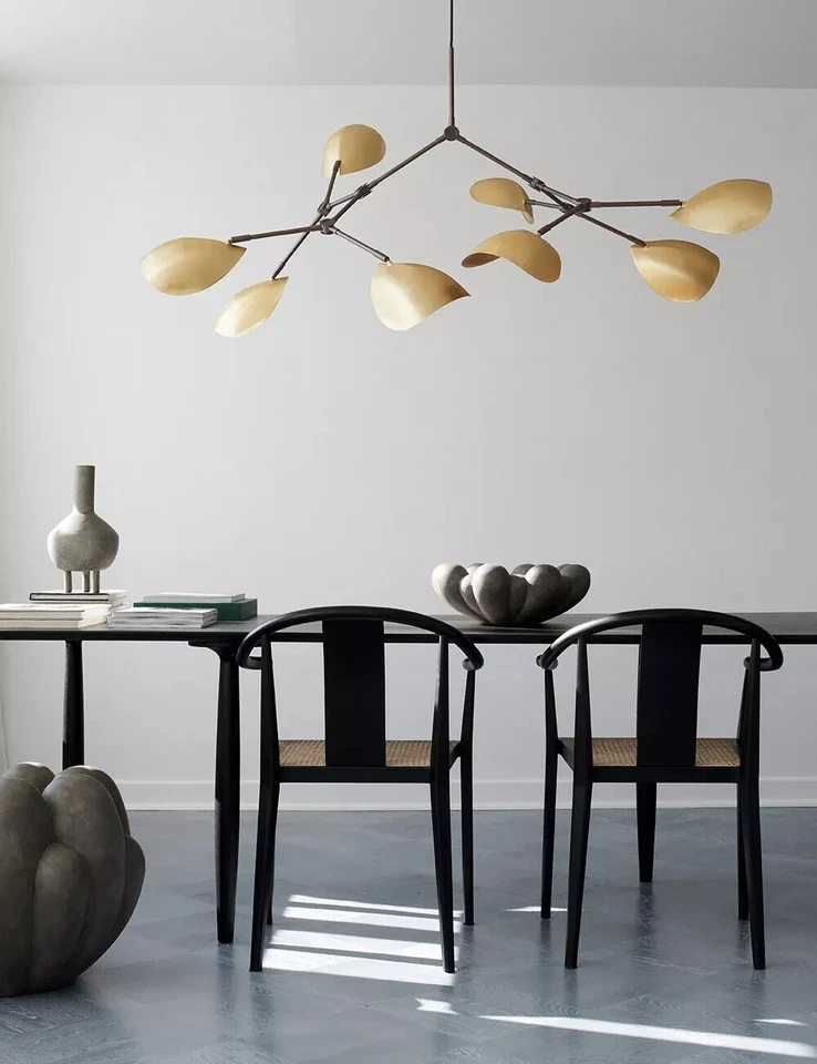 Lámpara de araña Sputnik estilo 8 brazos disco curvado pantalla rama Stilnovo Foto 2 de 4