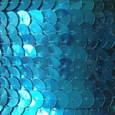 Turquoise Teal Metallic Sequin Trim 10mm flat strung by the yard. Made in USA.