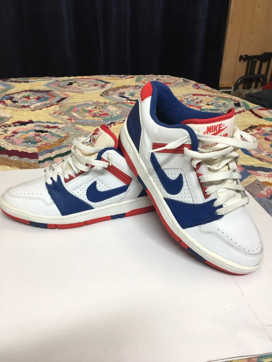 Nike Air Force 2 Low White Blue Ribbon Red Rare Size 7.5