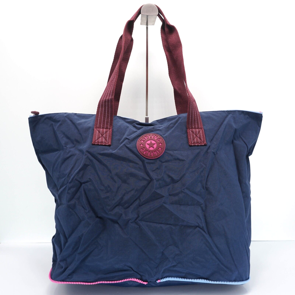Kipling Davian Packable Large Tote Bag Travel Grocery KI9102 Mod Navy $69  NWT