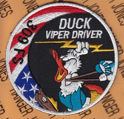 USAF Air Force 309th Fighter Sq DUCK VIPER DRIVER ~3.75'' patch c/e B