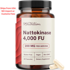 Nattokinase Supplement 4000 FU  Supports Healthy 60 Count Pack of 1 