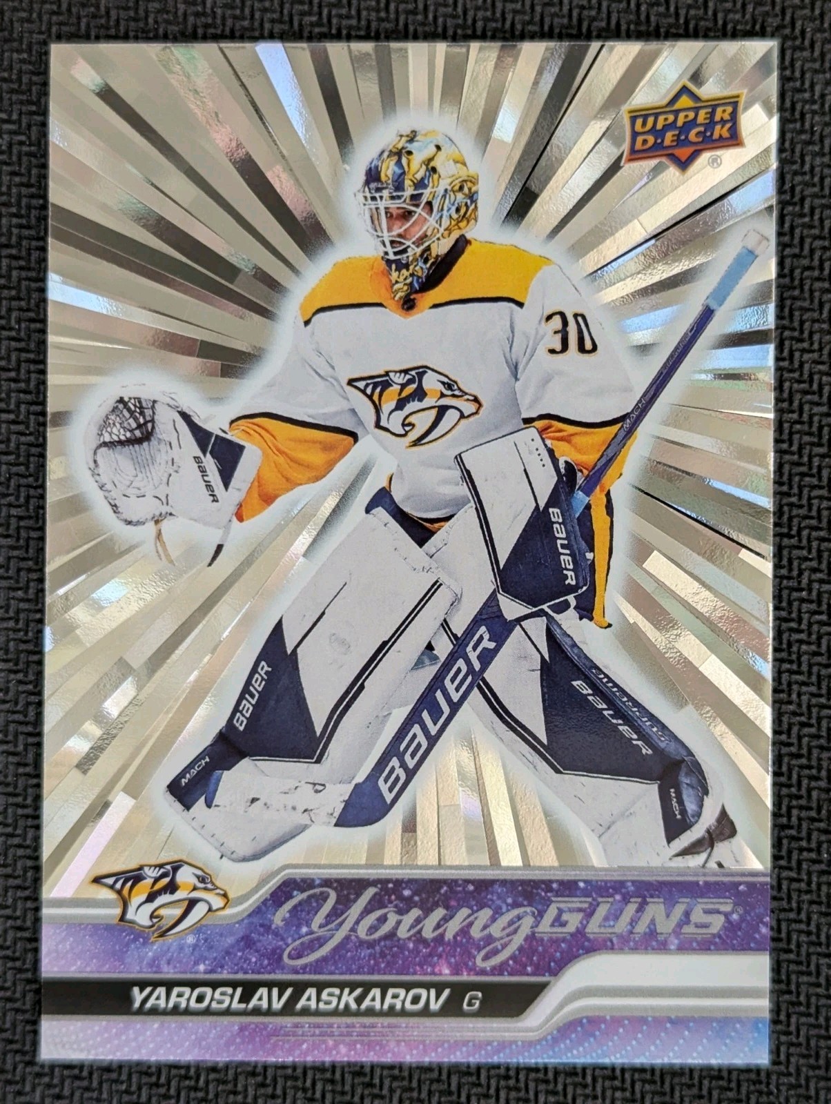 Yaroslav Askarov YOUNG GUNS SILVER OUTBURST! 2023-24 Upper Deck Series 1! #204