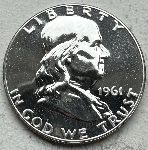 1961 Proof Franklin Half Dollar 90% Silver-INV#8819