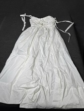 Astr The Label Maxi Dress Women's Size XS White Smocked Bow-Tie Shoulder NWT