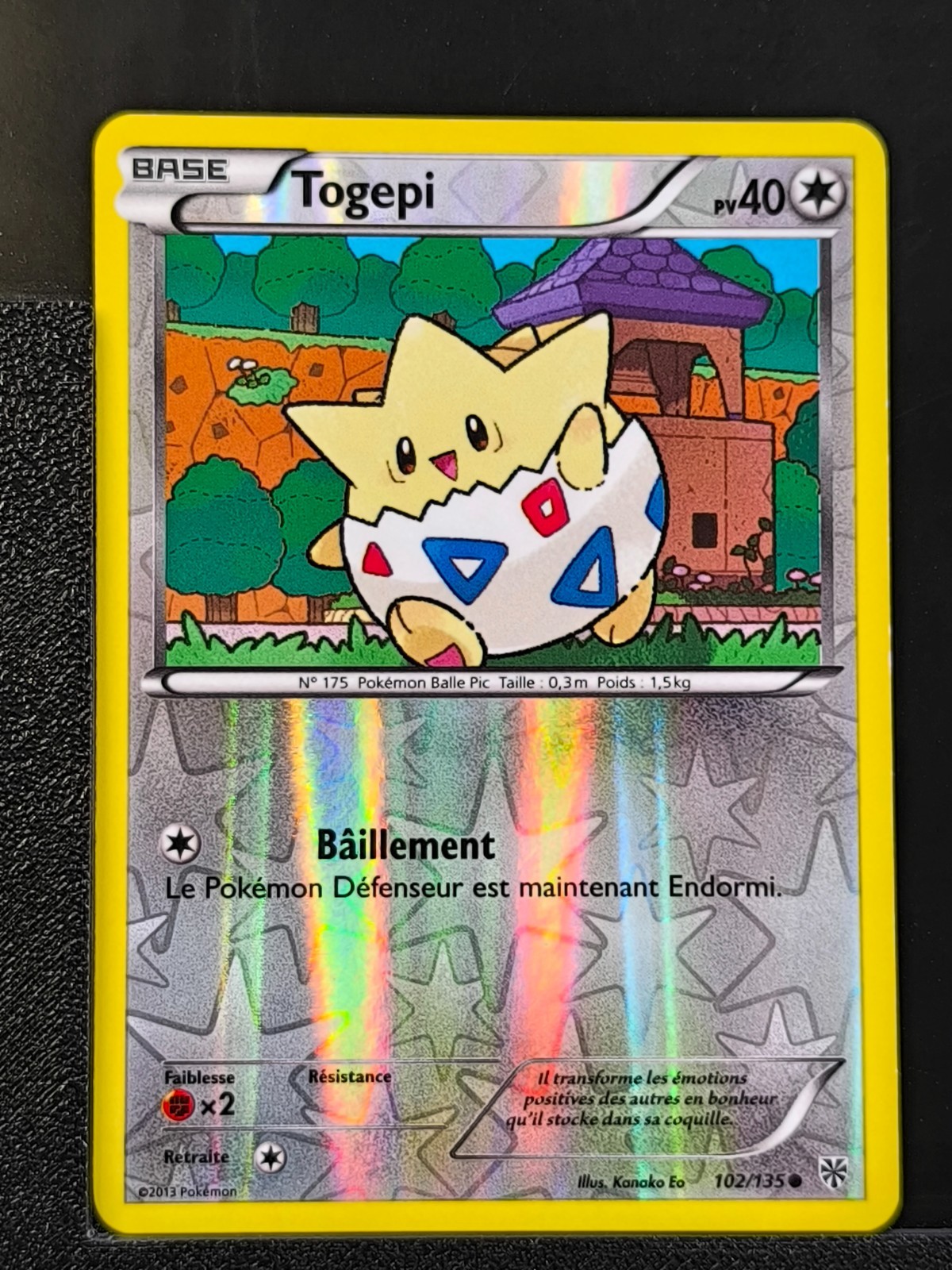 Pokemon Card Togepi 102/135 Reverse Black and White NB 08 Plasma Storm