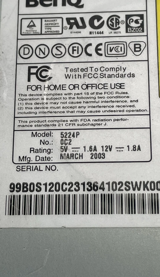 BenQ 5224P CD-ROM Optical Drive Desktop Computer Internal Drive Unit - Image 3 of 4