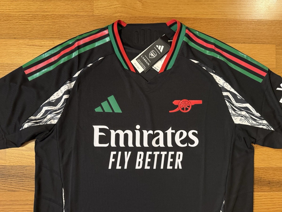 New XL Adidas Arsenal FC 2024/25 Authentic Away Kit Jersey Black