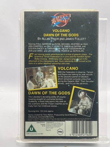 Blakes 7 Volcano and Dawn of The Gods VHS - Imagen 2 de 3