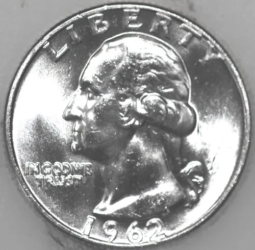 1962-D Washington Quarter Uncirculated BU 90% Silver