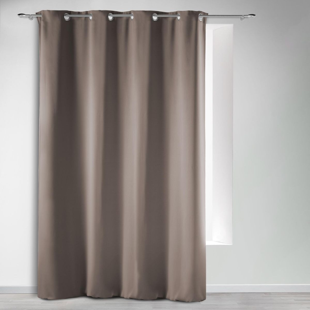 Rideau occultant occult 135x280 cm noisette grand rideau thermique de chambre