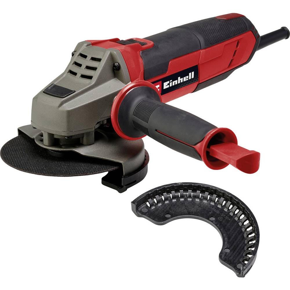 Meuleuse 125 mm Einhell 1010 W equipee d'un carter de protection et d'une poignee ergonomique