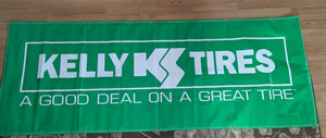 Kelly Tires Vinyl Banner 3 x 8 feet Shop Promotional Banner (tie up)