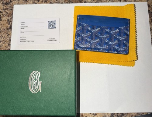 Goyard Goyardine Saint Sulpice Card Holder Sky Blue