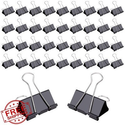 V-chen 144 Binder Clips 1-Inch Medium Black