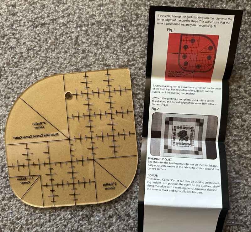 Template for quilting and easy corners