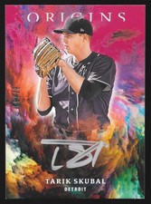 Tarik Skubal 2021 Panini Chronicles Origins RC Auto On Card # /99 Red Silver Ink