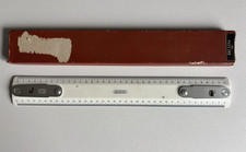 Vintage Charles Bruning White Plastic Drafting Machine Ruler with Case