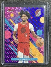 SHAEDON SHARPE 2025-26 TOPPS FINEST 70 COMMON PURPLE GEOMETRIC REFRACTOR 100/100