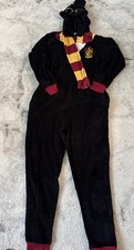 Harry Potter Gryffindor Black One Piece Zip Front Size S/M 8-10 Big kids
