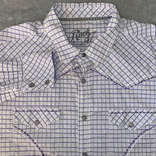 Rock 47 by Wrangler Mens Western Plaid Snap Front Long Sleeve Shirt XL