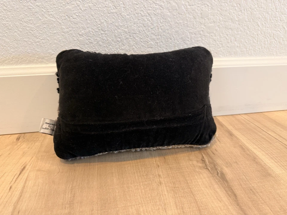 Raccoon Hand Hooked Wool Decorative Pillow  - Image 2 of 3