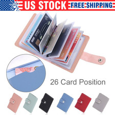 RFID Blocking ID Credit Card Holder 26 Cards Slim PU Leather Pocker Case Wallet