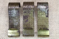 3 vecchi ganci lunghi per modanatura quadri ganci a spina di pesce vintage ottone rustico