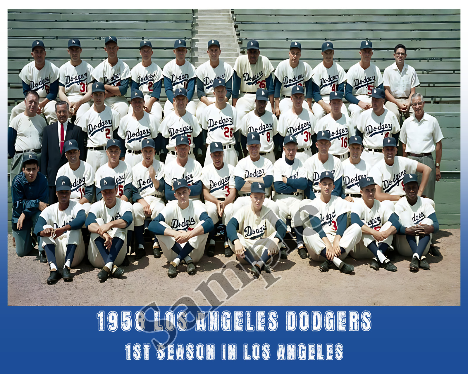 1958 Los Angeles Dodgers Team Picture 1st Season in LA Color 8 X 10 Photo Pic