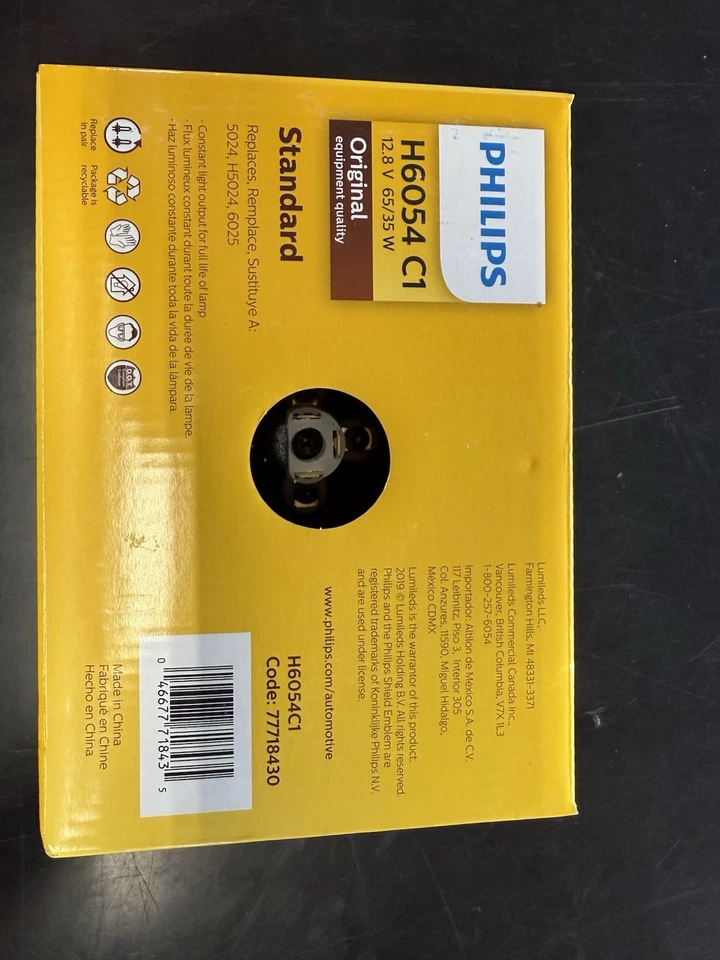 H6054C1 NUEVO PHILIPS ÚNICO HALÓGENO HAZ SELLADO RECTANGULAR BOMBILLA RH=LH Foto 2 de 2