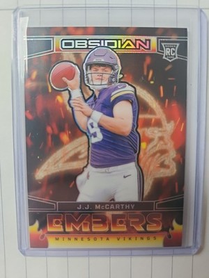2024 Obsidian JJ McCarthy Embers #6 Case Hit Vikings RC