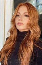 Fashion Ginger Blonde Highlight Wave Wigs 13x4 Lace Front 100 Human Hair Wigs
