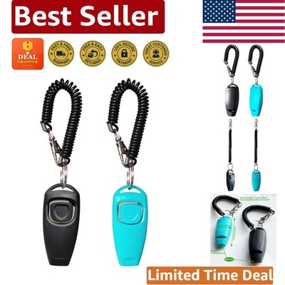 Metal Dog Training Clickers with Wrist Strap - Ideal for Small Dogs - 2-Pack