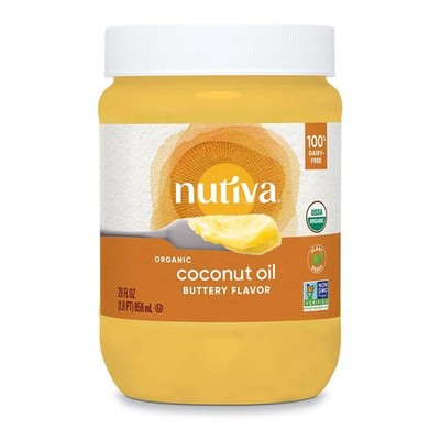 Nutiva Coconut Oil for Cooking and Baking - Butter Flavor Perfect for Making ...