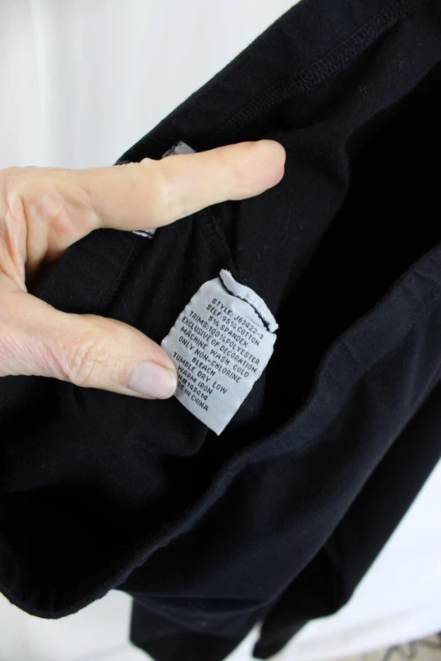 Leggings para mujer Johnny Was negros dorados estampado multi bordado mezcla de algodón M Foto 4 de 4