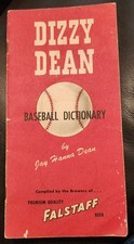 Rare Vintage 1953 DIZZY DEAN BASEBALL DICTIONARY BY JAY HANNA (Dizzy) DEAN
