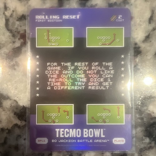 Holo Bo Jackson Battle Arena Tecmo Bowl Bonus Play 1 Rolling Reset - BPL1