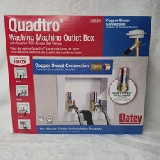 Oatey Quadtro Washing Machine Outlet Box 38569 Hammer Arresters 1/2 Pex 1/4 Turn