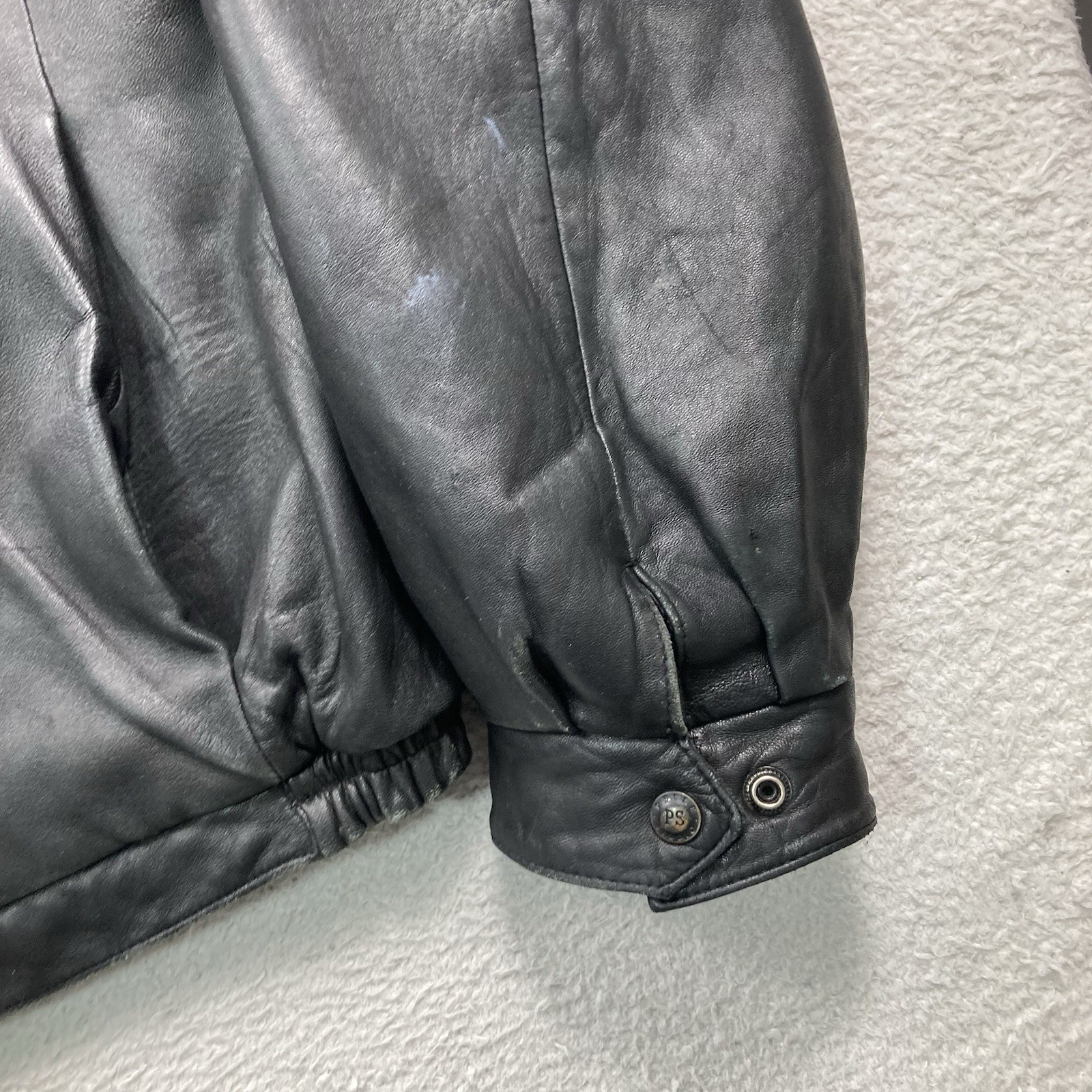 Vintage Wilsons Pelle Studio Leather Jacket Men XL Black Lined Zip Bomber thumbnail 10