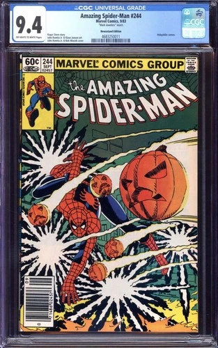 AMAZING SPIDER-MAN #244 CGC 9.4 OW/WH PAGES // MARK JEWELERS MARVEL 1983