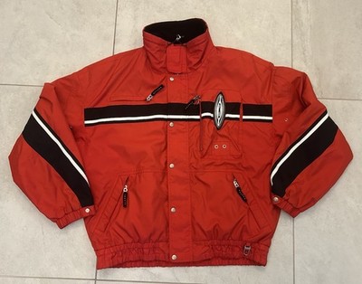 vintage 90s bogner ski jacket B logo hooded puffer size 42 Men s red snowboard